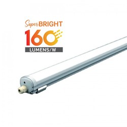 Med inbyggd LED - Lysrörsarmaturer V-Tac vattentät 120cm länkbar LED-armatur - 24W, 160 lm/W, IP65, 230V