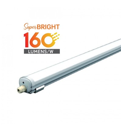 V-Tac vattentät 24W LED armatur - 120 cm, 160 lm/W, IP65, länkbar, 230V