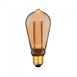Demo och utförsäljning Lagertömning: V-Tac 4W LED lampa - Filament, amberfärgad, extra varmvitt, 1800K, ST64, E27