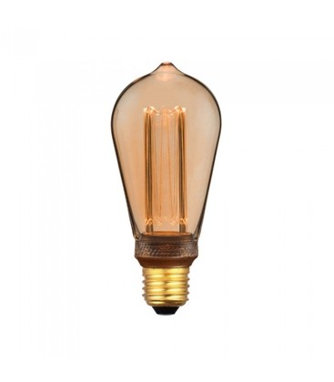 Lagertömning: V-Tac 4W LED lampa - Filament, amberfärgad, extra varmvitt, 1800K, ST64, E27