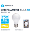 Outlet: EN: Milky white lampshade filament A60 6W E27 2700K