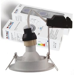 Downlights LED V-Tac 3-pak downlight med 5W ljuskälla - Vit front, komplett med GU10 håller och LED spot, inomhus