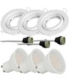 3-pack 5W Infälld spotlight - Inomhus, vit front, komplett med GU10-hållare och LED-spot