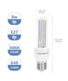 Outlet: EN: LED B5 T3 2U 8W E27 3000K