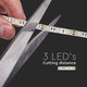 V-Tac 10,8W/m RGB stänksäker LED strip - 5m, 60 LED per. meter