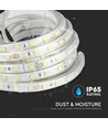 5m 9W/m stänksäker LED-strip - 24V DC, IP65, 60 LED per meter