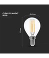 V-Tac 4W LED lampa - Filament, P45, E14