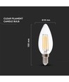 E14 4W LED-kronljus - Filament