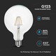 V-Tac 4W LED globlampa - Filament, Ø12,5 cm, dimbar, E27