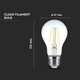 V-Tac 8W LED Lampa - Filament, A67, E27