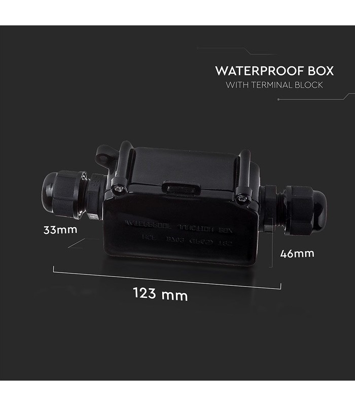 IP65 Waterproof Box Terminal Block V-TAC Black 