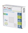 V-Tac 12W LED takarmatur - 14 x 14cm, Höjd: 2,4cm, vit kant, inkl. ljuskälla