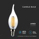 V-Tac 4W LED flammalampa - Filament, amberfärgad, extra varmvitt, E14