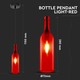 V-Tac flaska pendellampa - Röd, E14