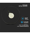 V-Tac geometrisk pendellampa - Matt svart, rund, E27