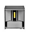 5W LED vägglampa - IP65 utomhus, fyrkantig, grå, justerbar spridning, inkl. ljuskälla
