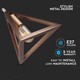 V-Tac geometrisk pendellampa - Champagne/guld färg, pyramid, E27
