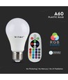V-Tac 6W RGB LED lampa - Med RF fjärrkontroll, E27