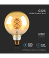 V-Tac 5W LED globlampa - Filament, Ø12,5cm, extra varmvitt, E27