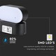 V-Tac 6W LED svart vägglampa - Oval, roterbar 350 grader, IP65 utomhusbruk, 230V, inkl. ljuskälla