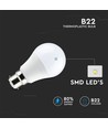 V-Tac 9W LED lampa - B22