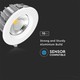 V-Tac 10W LED downlight - Hål: Ø12 cm, Mål: Ø13.5 cm, 230V