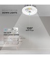 Outlet: V-Tac 10W LED downlight - Hål: Ø12 cm, Mål: Ø13.5 cm, 230V