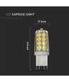 V-Tac 3W LED lampa - Samsung LED chip, G9, 230V