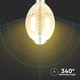 V-Tac 8W LED jätte globlampa - Filament, Ø18 cm, dimbar, extra varmvitt, 2000K, E27