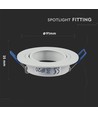 MR16 eller GU10 Downlight-kit, utan ljuskälla, mattvit, hål: Ø7,5 cm, mått: Ø9,1 cm