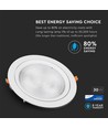 V-Tac 30W LED downlight - Hål: Ø19,5 cm, Mål: Ø22,5 cm, 3 cm hög, Samsung LED chip, 230V