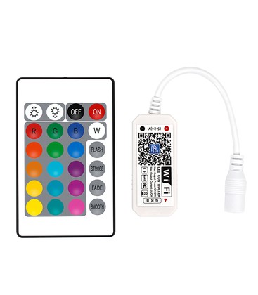 Smart Home RGB controller för 12V och 24V LED-strips kompatibel med Google Home.